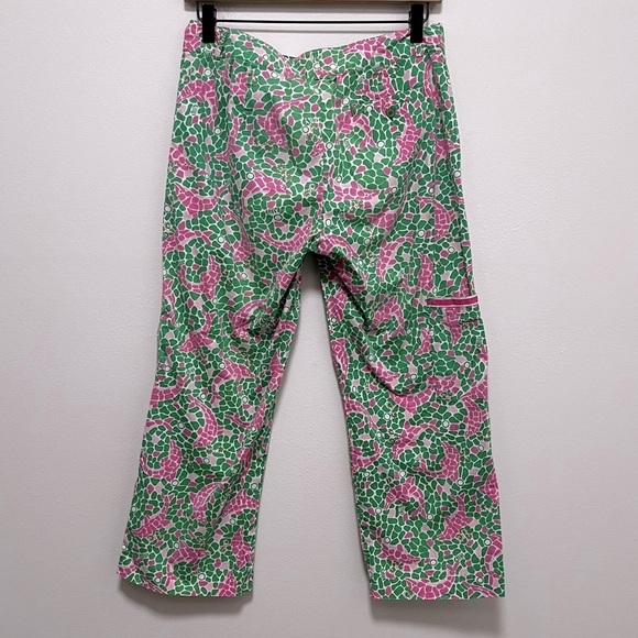 Lilly Pulitzer Vintage Capri Y2K Pants 100% Cotton Dolphin Print Cargo Size 4 - Picture 2 of 10